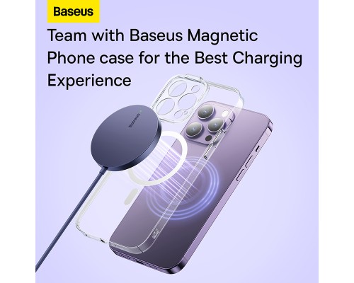 Бездротовий зарядний пристрій Baseus Simple Mini3 Magnetic Wireless Charger 15W Dusty Purple (CCJJ040205)