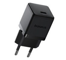 Мережевий зарядний пристрій з кабелем Baseus Palm Fast Charger 1C 20W EU Cosmic Black  set USB-C to iP 20W 1m (E0116401)