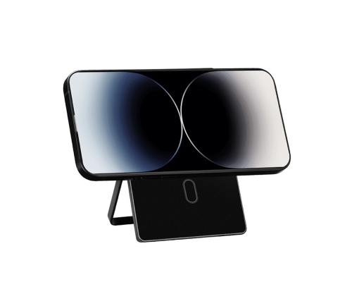 Картхолдер WIWU Warriors Carbon Magsafe Metal Stand Card Holder MW-007 Black (6977703654622)