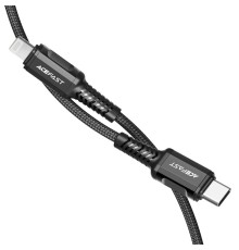 Кабель ACEFAST C1-01 Type-C to iP 3A, 1.2m, nylon, aluminum connectors, Black (6974316280484)