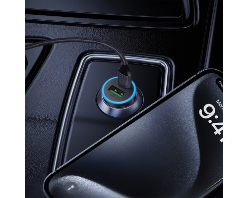 Автомобільний зарядний пристрій ACEFAST B15 65W (USB-A+USB-C) dual port metal car charger (6974316284963)