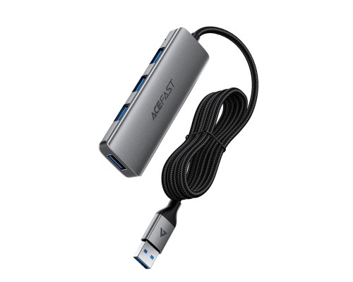 USB-хаб ACEFAST J17 USB-A  4-in-1 HUB Metal Gray (6974316285922)