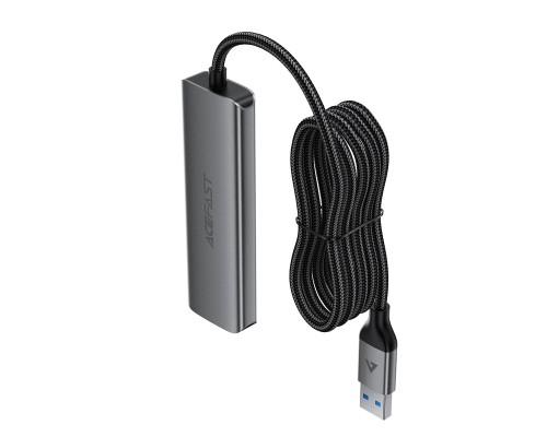 USB-хаб ACEFAST J17 USB-A  4-in-1 HUB Metal Gray (6974316285922)