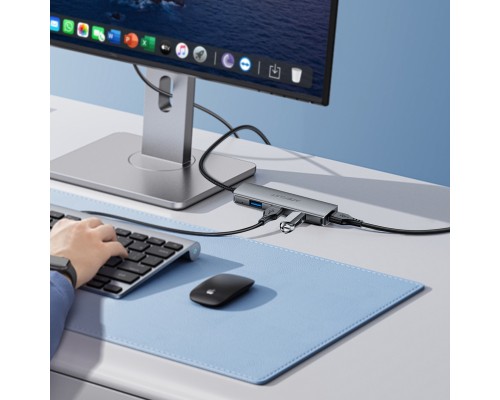 USB-хаб ACEFAST J17 USB-A  4-in-1 HUB Metal Gray (6974316285922)