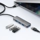USB-хаб ACEFAST J17 USB-A  4-in-1 HUB Metal Gray (6974316285922)