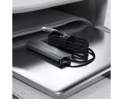 USB-хаб ACEFAST J17 USB-A  4-in-1 HUB Metal Gray (6974316285922)