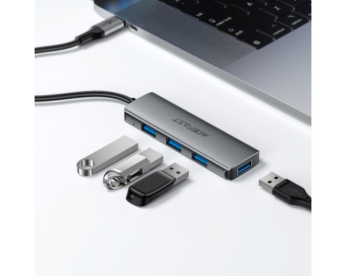USB-хаб ACEFAST J15 USB-C 4-in-1 HUB Metal Gray (6974316285908)