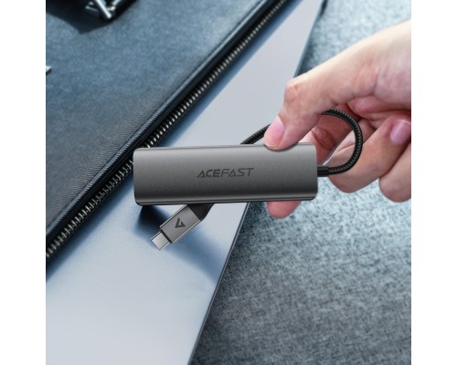 USB-хаб ACEFAST J15 USB-C 4-in-1 HUB Metal Gray (6974316285908)