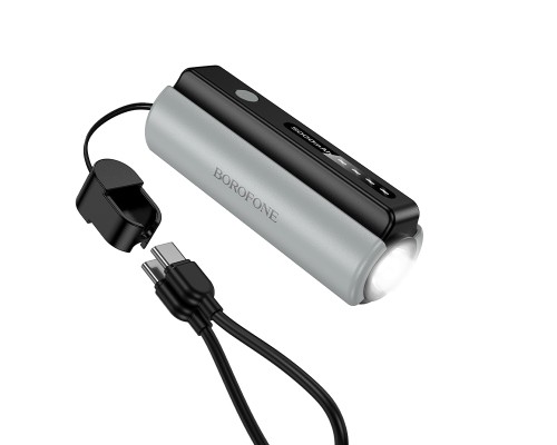 Зовнішній акумулятор BOROFONE BJ87 Star power bank with flashlight and cable(5000mAh) Black (6941991126901)