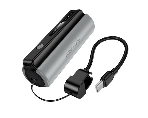 Зовнішній акумулятор BOROFONE BJ87 Star power bank with flashlight and cable(5000mAh) Black (6941991126901)