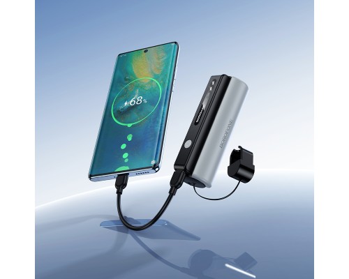 Зовнішній акумулятор BOROFONE BJ87 Star power bank with flashlight and cable(5000mAh) Black (6941991126901)