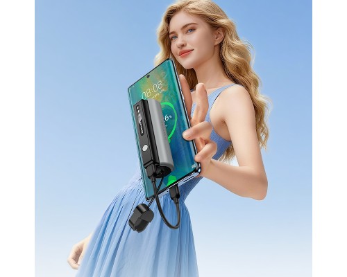 Зовнішній акумулятор BOROFONE BJ87 Star power bank with flashlight and cable(5000mAh) Black (6941991126901)