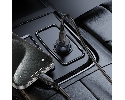 Автомобільний зарядний пристрій BOROFONE BZ32 Fresh single port PD30W car charger Black (6941991118517)