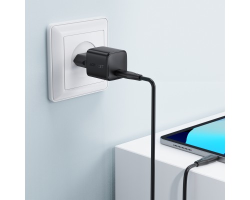 Мережевий зарядний пристрій ACEFAST A118 PD30W mini GaN USB-C fast charger set (P16) Black (6974316285182)