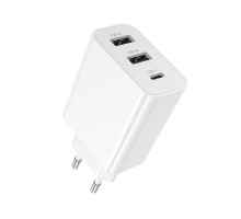 Мережевий зарядний пристрій BOROFONE BA105A Stellar three-port charger White (6941991125270)