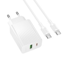 Мережевий зарядний пристрій BOROFONE BAS76A Source PD30W+QC3.0 charger set(C to C) White (6941991122927)