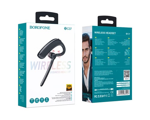 Bluetooth гарнітура BOROFONE BC37 Imperor business BT headset Black (6974443381047)