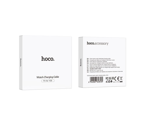 Бездротовий зарядний пристрій для смарт-годинника HOCO Y29/Y42 Ultra/Y43 AMOLED Smart sports watch charging cable White (6942007648530)