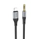 Аудiокабель HOCO UPA26 iP to 3.5mm male, nylon braid, 1m, Black (6942007608817)