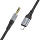 Аудiокабель HOCO UPA26 iP to 3.5mm male, nylon braid, 1m, Black (6942007608817)