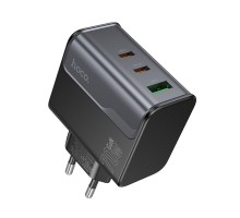 Мережевий зарядний пристрій HOCO CS75A Star Speed PD70W(2C1A) charger midnight black (6942007653862)