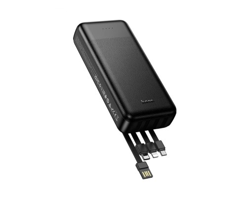 Зовнішній акумулятор HOCO J163A Wonderful power bank with 4 cables(20000mAh) Black (6942007664592)
