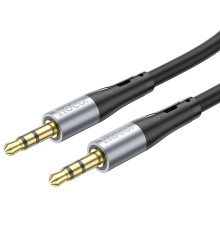 Аудіокабель HOCO UPA22 3.5mm male to 3.5mm male, silicone, 1m, Black (6931474769459)