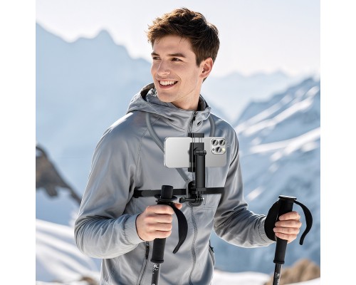 Кріплення для телефона на шию HOCO K30 Campo neck-hanging holder Black Gray (6942007664639)