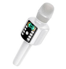 Портативна колонка-мікрофон HOCO L24 Shine karaoke microphone 5W White (6942007673778)