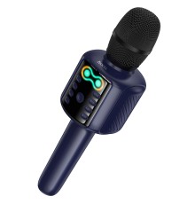 Портативна колонка-мікрофон HOCO L24 Shine karaoke microphone 5W Blue (6942007673785)