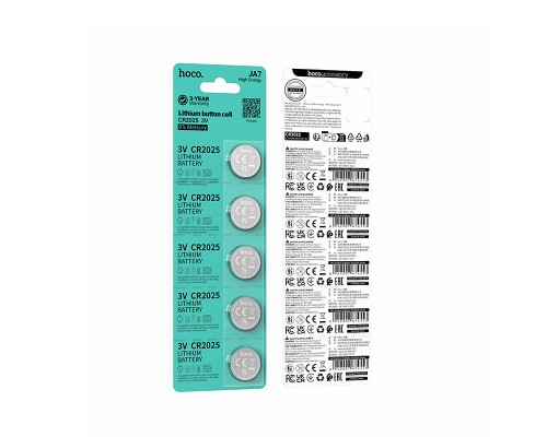 Батарейка HOCO JA7 Button battery CR2025(5PCS) (6942007674553)