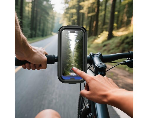 Велотримач для телефона HOCO H95 Bendito waterproof riding holder Black (6942007671767)