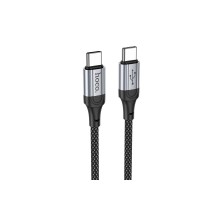 Кабель HOCO X102 Type-C to Type-C 3A, 1m, nylon, aluminum connectors, Black (6942007608787)