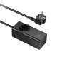 Мережевий подовжувач HOCO NS9 Wisdom 1-position (PD67W/3C1A) desktop socket (EU/GER) (2 m) Black (6942007638494)