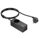 Мережевий подовжувач HOCO NS9 Wisdom 1-position (PD67W/3C1A) desktop socket (EU/GER) (2 m) Black (6942007638494)