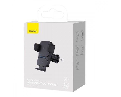 Автотримач для телефона з БЗП Baseus Wisdom Auto Alignment 15W Black (CGZX000001)