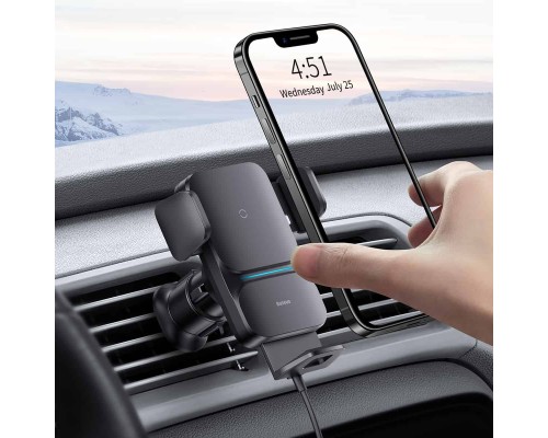 Автотримач для телефона з БЗП Baseus Wisdom Auto Alignment 15W Black (CGZX000001)