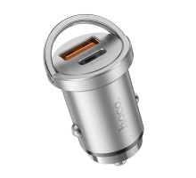 Автомобільний зарядний пристрій HOCO NZ10 Handy PD45W+QC3.0 car charger Silver (6942007601825)