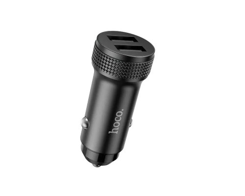 Автомобільний зарядний пристрій HOCO Z49 Level dual port car charger Black (6931474795601)