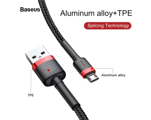 Кабель Baseus cafule Cable USB For Micro 2A 3m Red+Black (CAMKLF-H91)