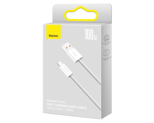 Кабель Baseus Dynamic Series Fast Charging Data Cable USB to Type-C 100W 1m White (CALD000602)