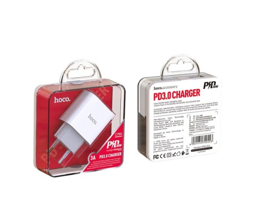 Мережевий зарядний пристрій HOCO C76A Plus Speed source PD20W charger White (6931474746917)