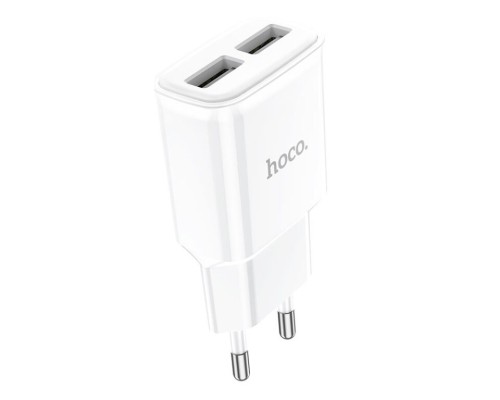 Мережевий зарядний пристрій HOCO C88A Star round dual port charger 12W White (6931474749499)