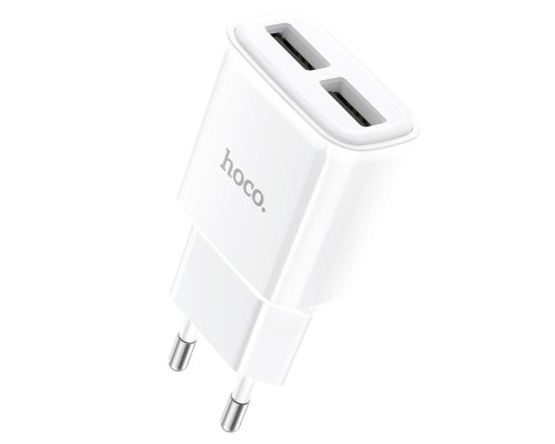 Мережевий зарядний пристрій HOCO C88A Star round dual port charger 12W White (6931474749499)