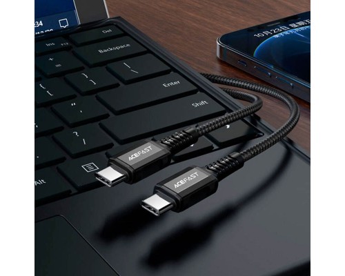 Кабель ACEFAST C1-09 USB-C to USB-C aluminum alloy audio/video transmission full-featured data cable Black (6974316282631)