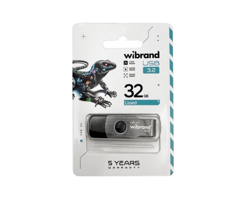 Флеш-накопичувач Wibrand USB 3.2 Gen1 Lizard 32GB Black (WI3.2/LI32P9B)