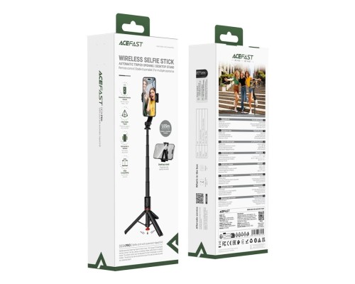 Селфі-монопод ACEFAST E42 supports automatic selfie stand opening, (105cm) Black (6974316286134)