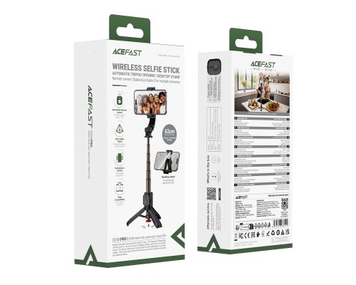 Селфі-монопод ACEFAST E43 Supports automatic selfie stand opening, (0,63cm) Black (6974316286141)