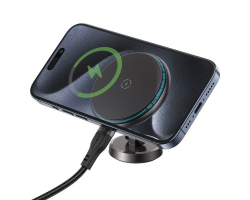 Автотримач для телефона з БЗП ACEFAST D30 magnetic folding wireless charging car holder Black (6974316283089)