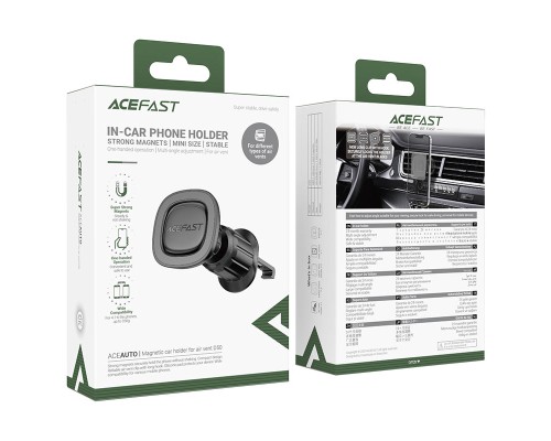 Автотримач для телефона ACEFAST D50 magnetic car holder for air vent Black (6974316284147)